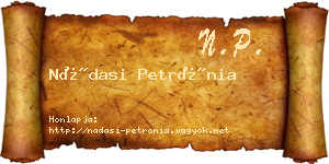 Nádasi Petrónia névjegykártya